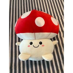 Linzy Toys Smoochy Pals Red Mushroom Plush Toadstool Squishy Corduroy Toy